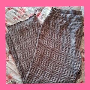 💐4/$10-Time and Tru Gray Plaid Wide-Leg Pants
